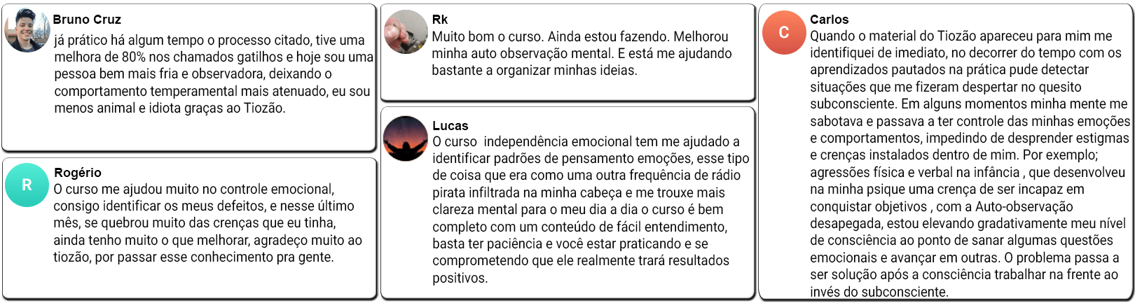 Alunos que superaram a falta de autocontrole